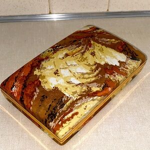 Vintage Mele‎ Jewelry Box 15 Pair Earring Organizer Holder Travel Hard Case MCM